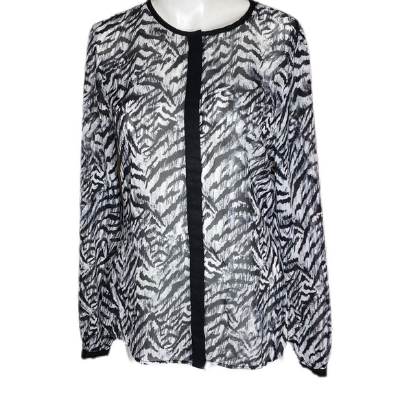 Khardashian Collection Woman’s Zebra Blouse Size L - Picture 1 of 8